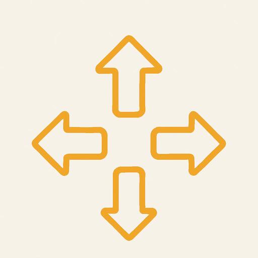 Directional arrows showing movement