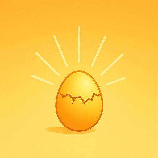 Cracking golden egg with light rays