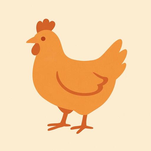 Friendly chicken silhouette